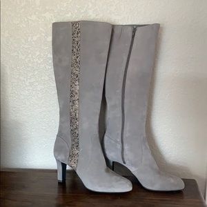 Alex Marie Gray Suede Boots